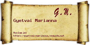 Gyetvai Marianna névjegykártya